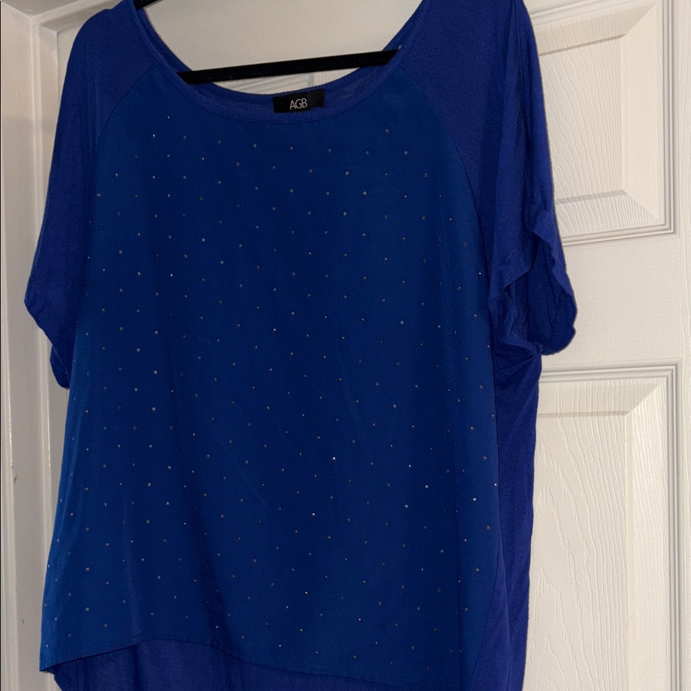 AGB Royal Blue Blouse with Sparkle Details - Picture 2 of 9